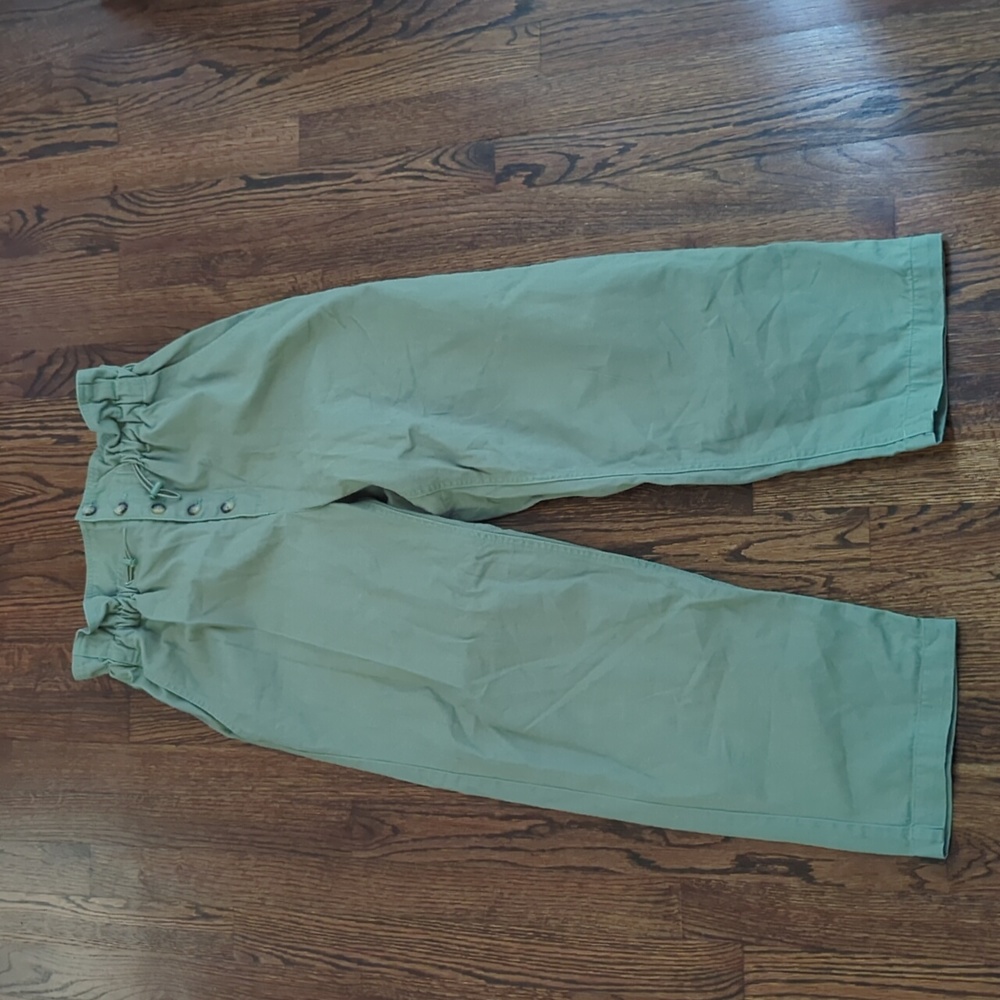 Urban Outfitters Green Cotton Paper Bag Pants - Picture 2 of 5